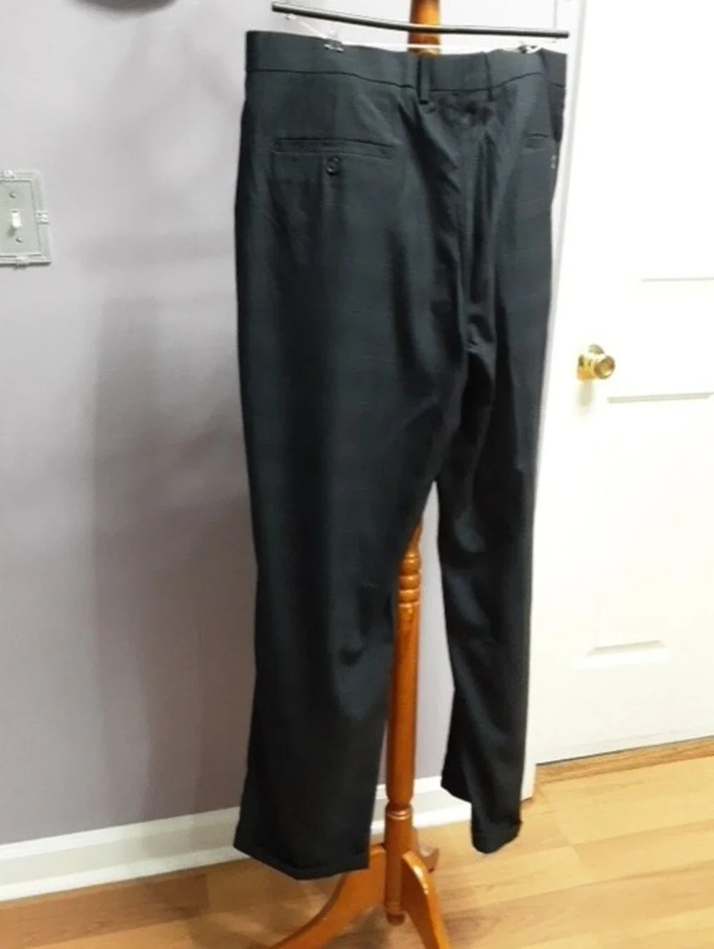 Classic Black Dress Pants by Mondo Di Marco Tailored Formal Trousers.